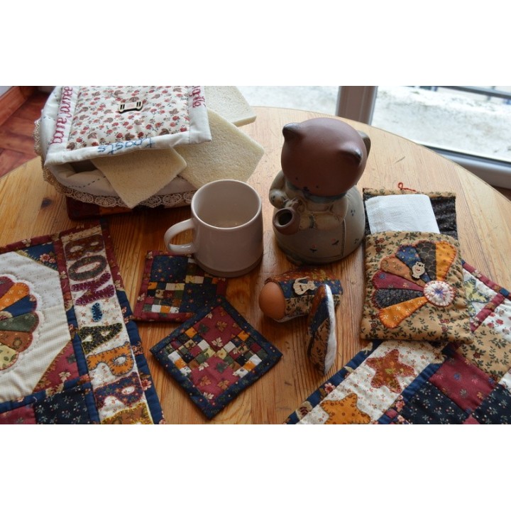 🧵 Pochette textile patchwork « Assiette de Dresde »