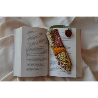 Marque-page crazy en patchwork - Pièce unique