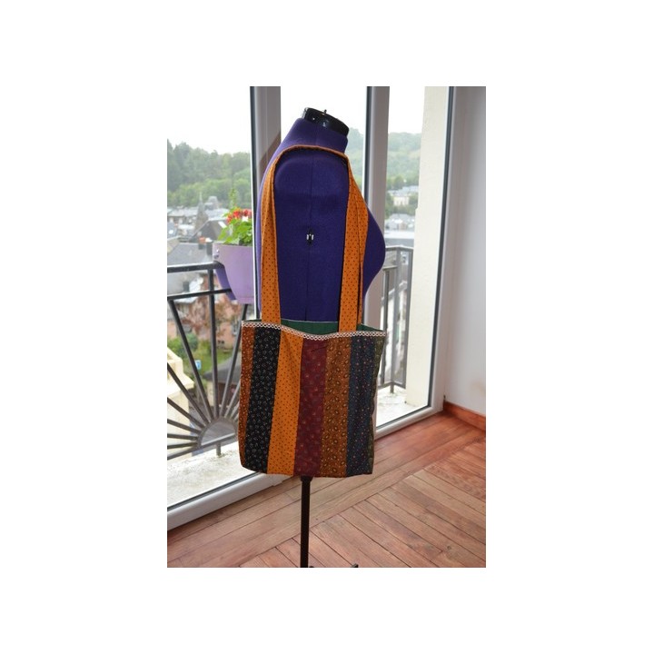 Sac country en patchwork – Assiette de Dresde – Pièce unique