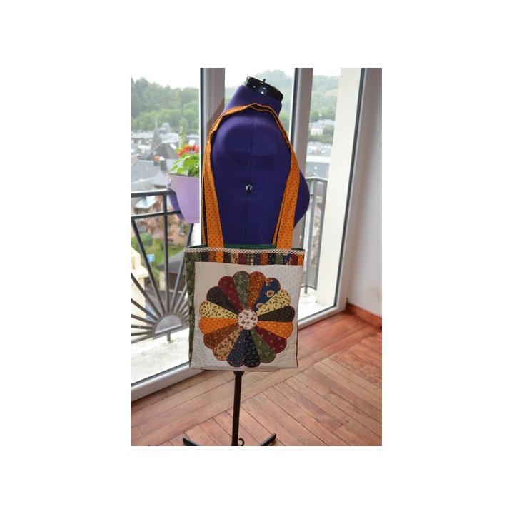 Sac country en patchwork – Assiette de Dresde – Pièce unique