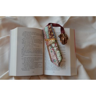 Marque-page crazy patchwork brodé - Pièce unique