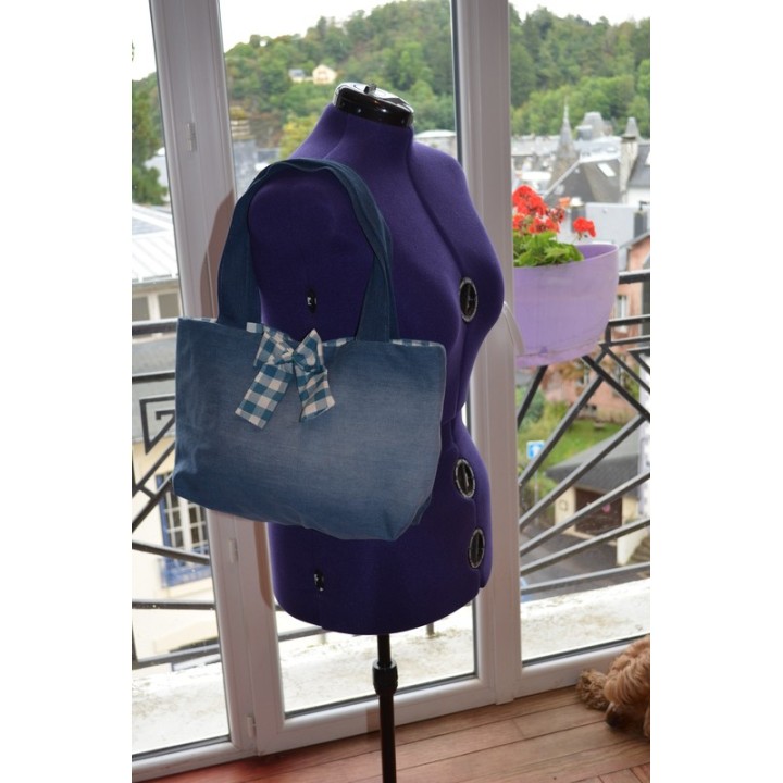 Sac en denim recyclé brodé - Pièce unique