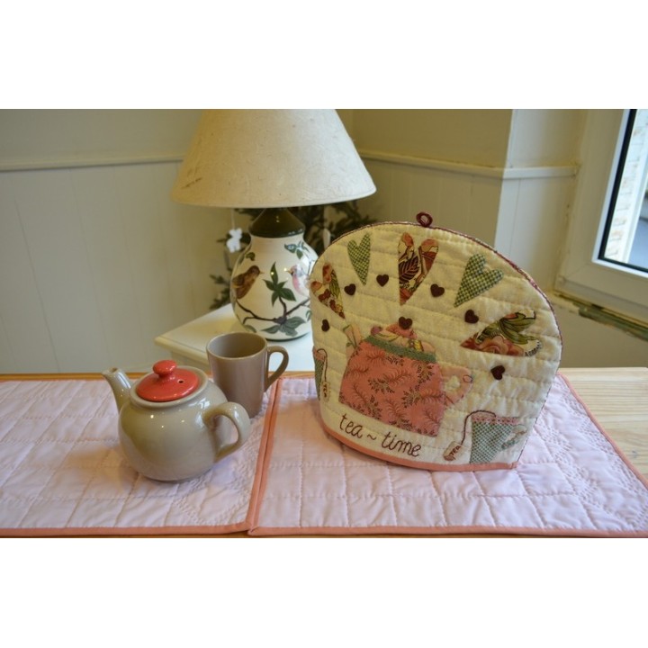 🧵 Cache-théière patchwork aux motifs japonais