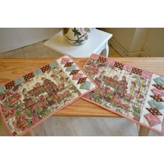 🧵 Lot de 2 sets de table patchwork aux motifs japonais