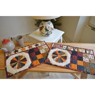 🧵 Lot de 2 sets de table patchwork « Assiette de Dresde »
