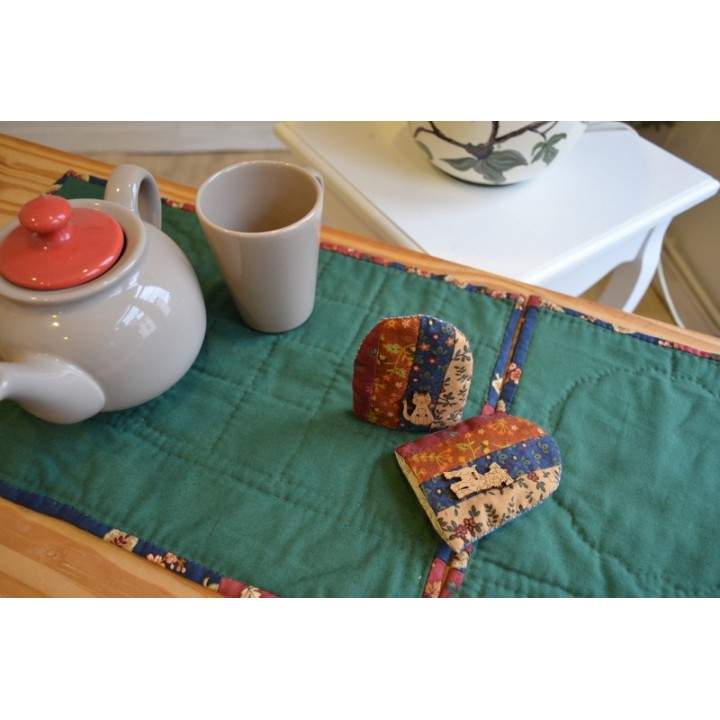 🧵 Lot de 2 couvre-œufs coque patchwork « Assiette de Dresde »